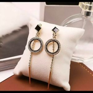 New Long Tassel Crystal Drop Dangle Earrings